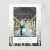 Pine Forest Wedding Bedankt Briefkaart (Voorkant)