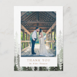 Pine Forest Wedding Bedankt Briefkaart
