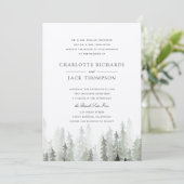 Pine Forest Wedding Invitation Kaart (Staand voorkant)