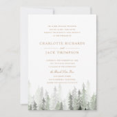 Pine Forest Wedding Invitation Kaart (Voorkant)