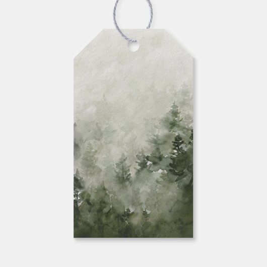 Pine Forest Wedding Thank You Cadeaulabel (Achterkant)