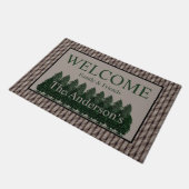 Pine Forest Welcome Family & Friends Faux Weave Deurmat (Schuin)