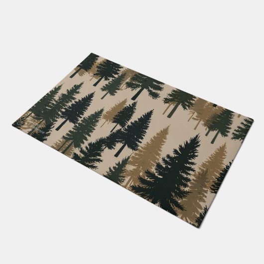 Pine Forest Welcome Mat – A Cozy Winter Greeting (Schuin)