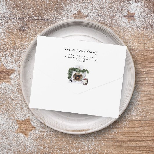 Pine Forest Winter Greenery Gepersonaliseerde foto All In One Uitnodiging