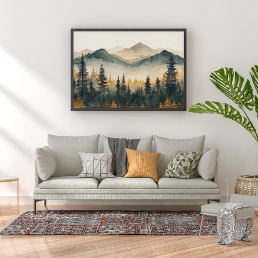 Pine Forest Zen Minimalist Wall Art Perfect Poster