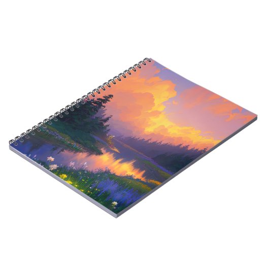 Pine Forest's Zonsondergang Omhelzing Notitieboek (Linkerzijde)