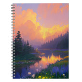 Pine Forest's Zonsondergang Omhelzing Notitieboek (Voorkant)