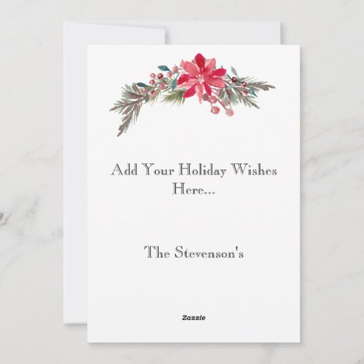 Pine Foto Gouden Lijst Prettig Kerstfeest Feestdagenkaart (Achterkant)