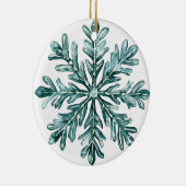 Pine Frost Sneeuwvlok Ornament | Groen Winter Kers (Rechts)