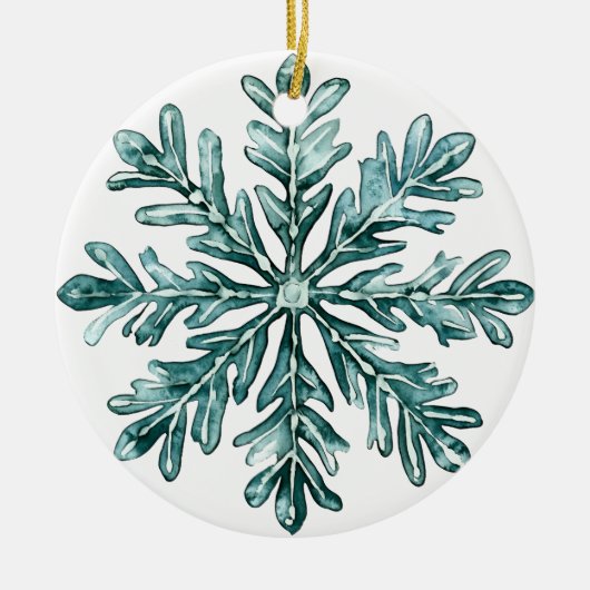 Pine Frost Sneeuwvlok Ornament | Groen Winter Kers (Voorkant)
