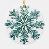 Pine Frost Sneeuwvlok Ornament | Groen Winter Kers (Achterkant)