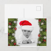Pine Garland Fotokerstsierfeestdag Briefkaart (Voorkant / Achterkant)