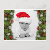 Pine Garland Fotokerstsierfeestdag Briefkaart (Voorkant)