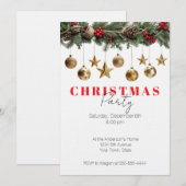 Pine Garland Gouden Kerstversiering Kerstfeest Kaart (Voorkant / Achterkant)