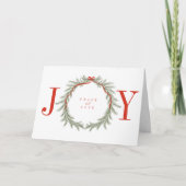 Pine Garland krans met boog vreugde Kerstmis Foto Feestdagen Kaart (Voorkant)