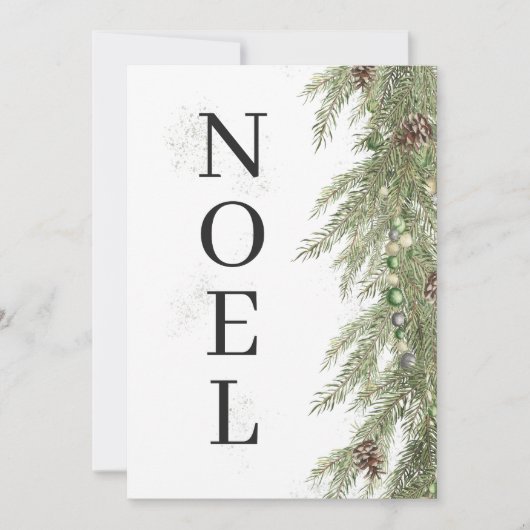 Pine Garland Noel Zakelijke Kerstvakantie Kaart (Voorkant)