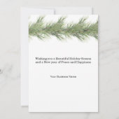 Pine Garland Noel Zakelijke Kerstvakantie Kaart (Achterkant)