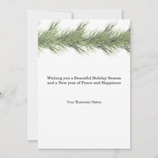 Pine Garland Noel Zakelijke Kerstvakantie Kaart (Achterkant)