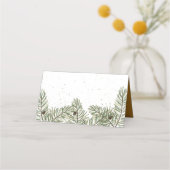 Pine & Gold Christmas Foliage Wedding Place Cards Plaatskaartje (Achterkant)