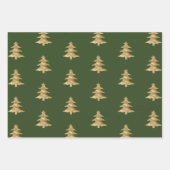 Pine Gold kerstboomstripes Inpakpapier Vel (Voorkant)