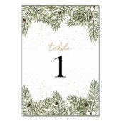 Pine & Goud Kerstmis Bladgroen Bruiloft Kaart (Achterkant)