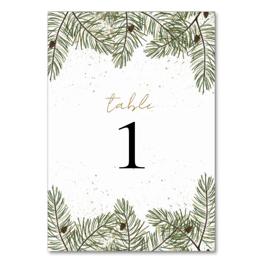 Pine & Goud Kerstmis Bladgroen Bruiloft Kaart (Achterkant)