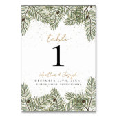 Pine & Goud Kerstmis Bladgroen Bruiloft Kaart (Voorkant)