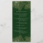 Pine & Goud Kerstmis Bladgroen Bruiloft Programma (Achterkant)