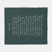Pine Green Aangepaste Gedicht Song Tekst Citaat Fleece Deken (Voorkant (Horizontaal))