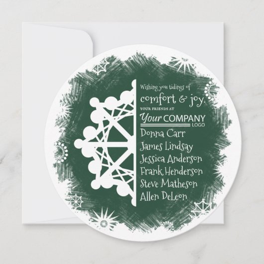 Pine Green, Burgundy Business Holiday Kaart (Voorkant)