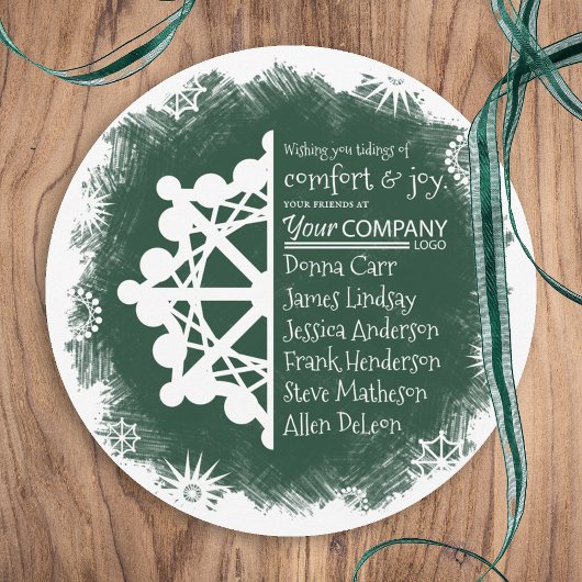 Pine Green, Burgundy Business Holiday Kaart