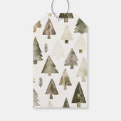 Pine Green Cream Kerstbomen Cadeaulabel (Achterkant)