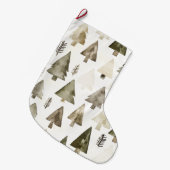 Pine Green Cream Kerstbomen Grote Kerstsok (Voorkant (Hangend))