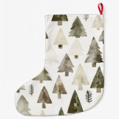 Pine Green Cream Kerstbomen Grote Kerstsok (Achterkant)