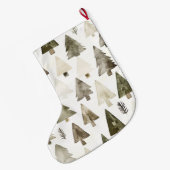 Pine Green Cream Kerstbomen Grote Kerstsok (Achterkant (Hangend))