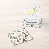 Pine Green Cream Kerstbomen Kartonnen Onderzetters (Insitu)