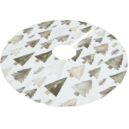 Pine Green Cream Kerstbomen Kerstboom Rok (Gekanteld)
