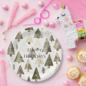 Pine Green Cream Kerstbomen Papieren Bordje (Feest)