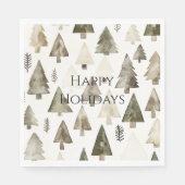 Pine Green Cream Kerstbomen Servet (Voorkant)