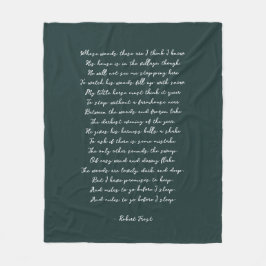 Pine Green Custom Poem Song Lyric Quote  Fleece Deken