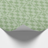 Pine Green en White Japanese Print Cadeaupapier (Hoek)