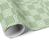 Pine Green en White Japanese Print Cadeaupapier (Rol Hoek)