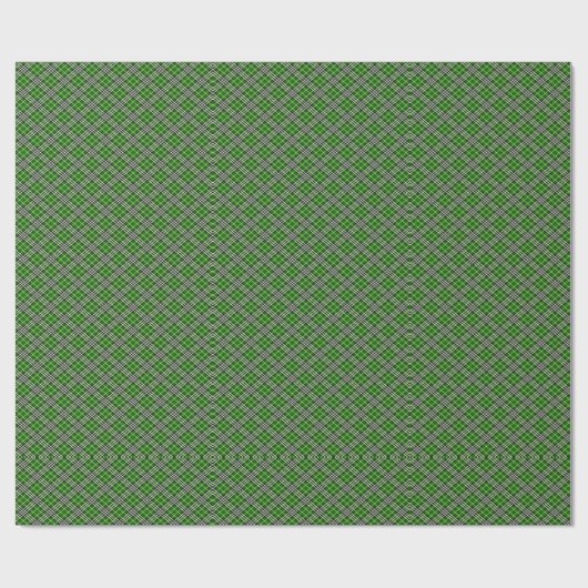 Pine Green en White Plaid Country Kerstmis Cadeaupapier (Vlak)