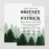 Pine Green Enchanted Forest Wedding Invitation Kaart (Voorkant / Achterkant)
