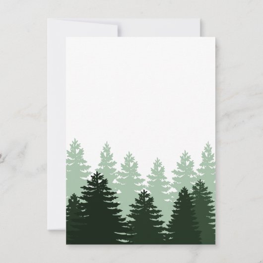 Pine Green Enchanted Forest Wedding Invitation Kaart (Achterkant)