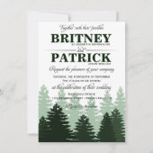 Pine Green Enchanted Forest Wedding Invitation Kaart (Voorkant)