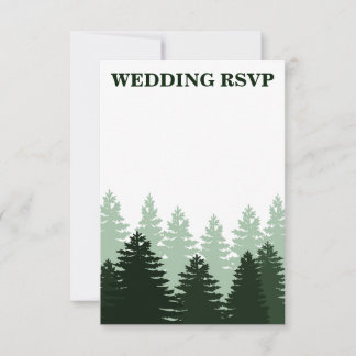 Pine Green Enchanted Forest Wedding RSVP-kaarten RSVP Kaartje
