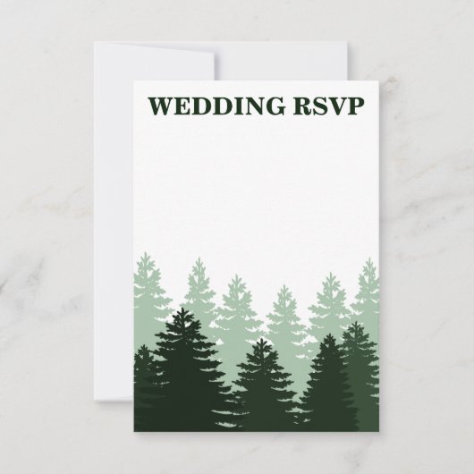 Pine Green Enchanted Forest Wedding RSVP-kaarten RSVP Kaartje (Voorkant)