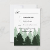 Pine Green Enchanted Forest Wedding RSVP-kaarten RSVP Kaartje (Achterkant)
