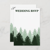 Pine Green Enchanted Forest Wedding RSVP-kaarten RSVP Kaartje (Voorkant / Achterkant)